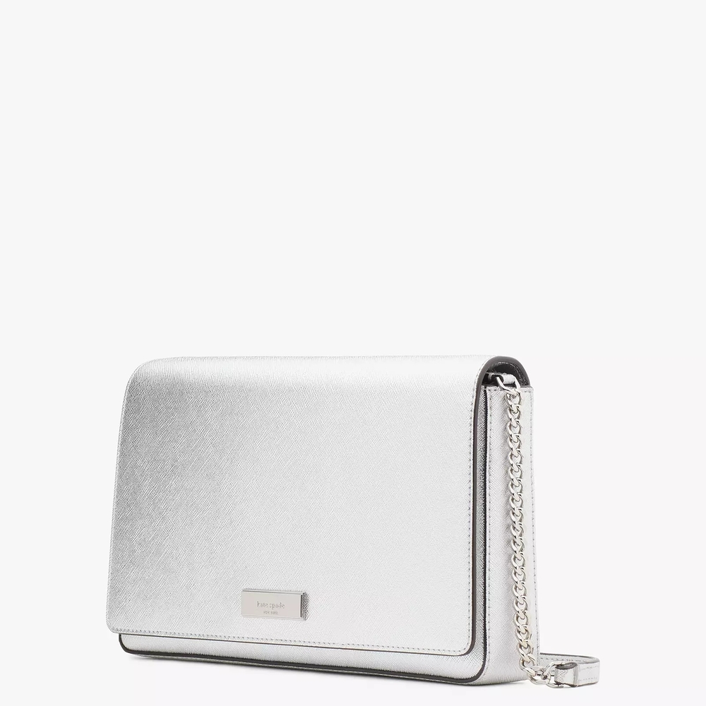 Kate Spade Kenzie Silver Metallic Convertable Crossbody Lunar Light Rare